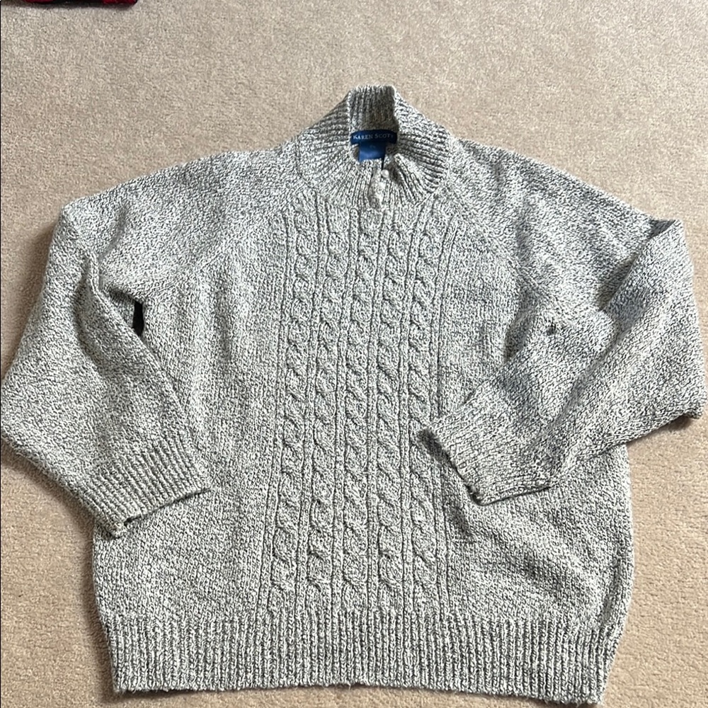Gray Cable Knit Sweater